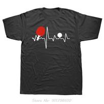 Funny Ping Pong Heartbeat Oversized T-shirt Streetwear Men's Clothing O-Neck Fitness T Shirt Harajuku Table Tennis Cotton Tshirt S