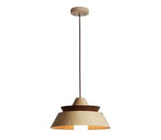 Medinis pakabinamas šviestuvas ant laido 1xE27/60W/230V, skersmuo 33 cm, masyvas/ąžuolas/riešutmedis/kaučiukmedis