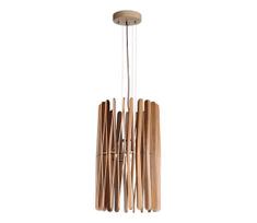 Medinis pakabinamas šviestuvas su laidu 1xE27/60W/230V Ø 38 cm masyvi mediena/uosis/kaučiukmedis