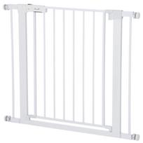 Apsauginiai varteliai, montuojami be gręžimo, reguliuojamas plotis 75-96 cm, atidaromi viena ranka, metaliniai, balti, automatiškai užsidarantys kūdikių apsauginiai varteliai