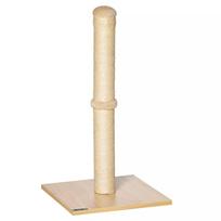 Braižymo stulpas katėms, sizalio draskymo stulpas, stabilus kačių draskytuvas, braižymo žaislas katei su kamuoliu, 60 cm, medžio drožlių plokštė, sizalis smėlio spalvos + ąžuolas, 34 x 34 x 60 cm