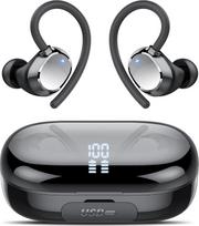"Bluetooth" ausinės "Sportas", 2025 ausinės į ausis Belaidės "Bluetooth 5.3" ausinės su HD mikrofonu, išskirtinis garsas, 128 valandų žaidimo trukmė, patogus pritaikymas, dvigubas LED ekranas, IP7 vandeniui atsparios ausinės su ausų kabliukais