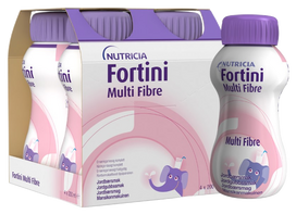NUTRICIA Fortini Multi Fibre braškių skonio 200 ml, 4 vnt.