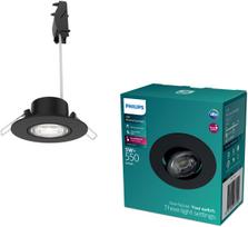 Įleidžiamas LED šviestuvas PHILIPS CILANTRO, 5W 4000K 550lm, dimeriuojamas juodos sp, Ø9cm