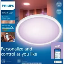Išmanusis LED šviestuvas PHILIPS SUPERSLIM 22W 2200-6500K 2600lm RGB baltos sp Ø42,3x3,2cm