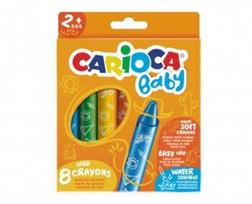 Vaškiniai pieštukai Carioca Baby 2+ , 8 spalvų