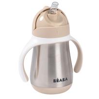 BEABA METALINĖ GERTUVĖ SU ŠIAUDELIU, 250 ML, CLAY