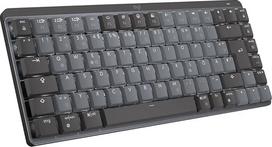 "Logitech MX" mechaninė belaidė mini klaviatūra su apšvietimu, taktiliniais klavišais, foniniu apšvietimu, "Bluetooth", USB-C, "MacOS", "Windows", "Linux", "iOS", "Android", metalinė, vokiška QWERTZ - pilka