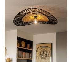 Brilagi - LED paviršinis lubinis šviestuvas CERIA BOHO 1xE27/40W/230V skersmuo 80 cm juoda/ruda