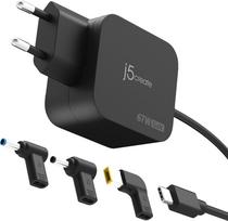 J5Create - 67W GaN PD USB-C Mini Charger With 3 Types Of DC Connector - EU