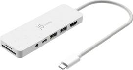 J5Create - Eco-Friendly USB-C Multi-Port Hub With Power Delivery - White