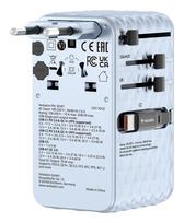 Verbatim Charge 'n' Travel 70W 2C retractable Universal Travel Adapter Blue