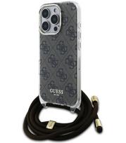 Rudas dėklas Apple iPhone 16 Pro telefonui "Guess IML 4G Printed Crossbody Strap Case"