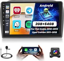 2+64G "Android" automobilinis radijas "Fiat Doblo 2010-2015/Opel Combo 2011-2018" su belaidžiu karpytuvu ir "Android Car", 9 colių IPS jutiklinio ekrano radijas su "Bluetooth"/GPS/atsukamąja kamera/FM/WiFi/SWC/26UI