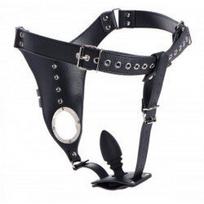 Varpos skaistybės diržas su silikono analiniu kištuku Chastity Belt