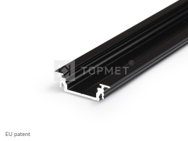 LED juostos profilis GROOVE14 EF/TY Juodas, 2m