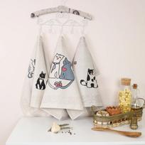 Textile Idea virtuvinių rankšluosčių komplektas Katinai, 3 vnt.