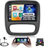 2+64G "Android" automobilinis radijas "Renault Trafic" 2014-2023 m. "Opel Vivaro" 2014-2019 m. su belaidžiu karpytuvu ir "Android Car", 9 colių IPS jutiklinio ekrano radijas su "Bluetooth" / GPS / apsisukimo kamera / FM / WiFi / WC / 26UI