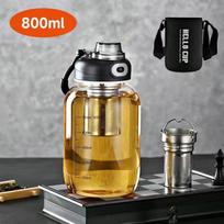 800/2500ml Didelis stiklinis vandens butelis su užrakinamu dangteliu ir tiesioginiu geriamuoju snapeliu Daugkartinis sportinis vandens butelis sporto salės, namų, lauko reikmėms