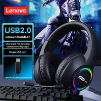 Lenovo E08 Esports Gaming Headset for PC Laptops 7.1 Surround Sound Wired Headphones Low Game Latency Earburds Gift juoda