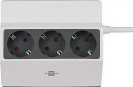 Clampable Power Strip 3-socekt, Lead 3m, H05VV-F 3G1,5, 45°, 16A 1150070 | 4007123667338
