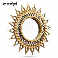 Saulės Veidrodis Auksinis Apvalus Dekoratyvinis Sieninis Saulės Spindulių Veidrodžiai Namų Dekoro Aksesuarai Vintažinis Boho Dekoras Kambario Vonios Ornamentai