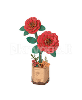 Medinis konstruktorius ROBOTIME „Red Camellia 3D“, 113 dalių