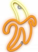 LED NEON dekoracija BANANAS, balta-geltona, 5V USB/3xAA