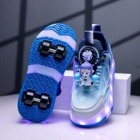 Kids' Light-Up Roller Sneakers: Four-Wheel Invisible Skates 29