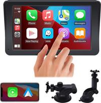 KAOLALI Nešiojamasis automobilinis radijas su belaidžiu "Apple CarPlay" ir "Android" 7 colių 1080P IPS jutiklinio ekrano skaitmeninės medijos imtuvu, palaiko BT, "Mirror Link", "Google" / "Siri Assistant" / FM / AUX