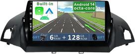 YUNTX [6GB + 128GB] "Android 14" automobilinis radijas "Ford Kuga Escape C-max" 2013-2017 m.[Integruotas "CarPlay"/"Android Car"/"DSP/GPS]-9 colių IPS ekranas DAB/Mirror Link/Bluetooth 5.0/360 kamera
