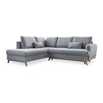 Šviesiai pilkos spalvos sulankstoma/su sandėliavimo vieta kampinė sofa (su kairiuoju kampu/„L“ formos) Scandic Lagom – Miuform