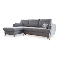 Šviesiai pilkos spalvos sulankstoma/su sandėliavimo vieta kampinė sofa (su kairiuoju kampu/su gultu) Scandic Lagom – Miuform