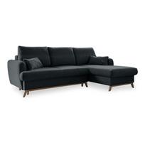 Tamsiai pilkos spalvos sulankstoma/su sandėliavimo vieta kampinė sofa (su dešiniuoju kampu/su gultu) Scandic Lagom – Miuform