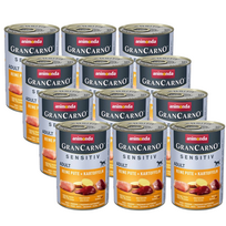 ANIMONDA GranCarno Sensitiv Adult Dog skonis: kalakutiena + bulvės 12x400g