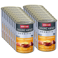 ANIMONDA GranCarno Sensitiv Adult Dog skonis: kalakutiena + bulvės 18x400g