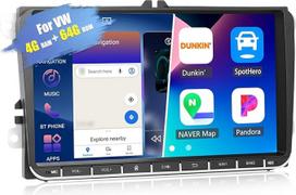 4G + 64G CAMECHO Android 13 2 DIN radijo imtuvas VW Golf 5 Polo Skoda su Carplay Android Car GPS, 9 colių jutiklinis ekranas, automobilinis radijas su Bluetooth Mirror Link FM/RDS WiFi SWC ir USB