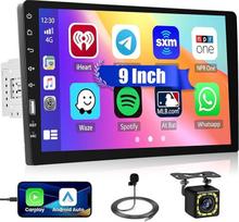 "Fuluku Carplay" automobilinis radijas: "Bluetooth" automobilinis radijas palaiko FM/AM radiją SWC, automobilinis garso imtuvas su atbulinės eigos kamera Mic USB TF/USB/AUX įvestis