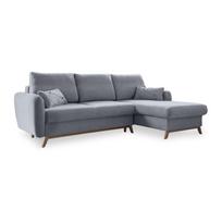 Šviesiai pilka sofa-lova Miuform Scandic Lagom, dešinysis kampas