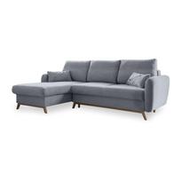 Šviesiai pilka sofa-lova Miuform Scandic Lagom, kairysis kampas