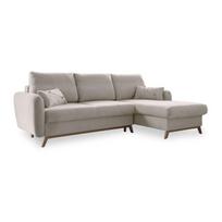 Smėlio spalvos sofa-lova Miuform Scandic Lagom, dešinysis kampas