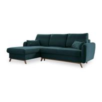 Turkio spalvos sofa-lova Miuform Scandic Lagom, kairysis kampas
