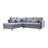 Šviesiai pilka sofa-lova Miuform Scandic Lagom L, kairysis kampas