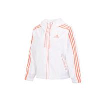 Adidas Dryžuotas spalvotas su raišteliu gobtuvėlis Striukė Moteriška Viršutinė apranga Balta HT8752 XXL
