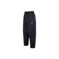 „Nike“ logotipo siuvinėtos laisvalaikio austinės kelnės su pavasario stiliaus moteriškomis kelnėmis, juodos DM6210-010 XS