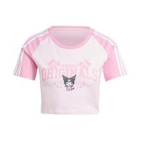 Adidas Hello Kitty Kuromi Graphic Spliced ​​Sports Tee V1 Moteriški viršutiniai švarkai rožiniai JH0570 XS