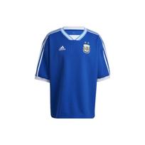Adidas Argentinos rinktinės logotipas Siuvinėtas Dryžuotas trumpomis rankovėmis Futbolo marškinėliai Vyriški viršutiniai drabužiai Mėlyni HG4239 XL blue