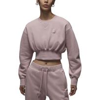 Jordan Flight Fleece Laisvo kirpimo trumpas džemperis moterims Viršutiniai drabužiai Oxford-Pink FV7153-601 S