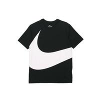 Nike „Big Swoosh“ sportiniai marškinėliai trumpomis rankovėmis, vyriški viršutiniai drabužiai, juodi CK9586-010 L