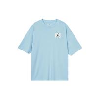 Jordan Flight Essential su logotipo spaudiniu laismi trumparankoviai marškinėliai su nuleistais pečiais vyriški viršutiniai drabužiai šviesiai žalsvai mėlyni DZ0605-425 XXL
